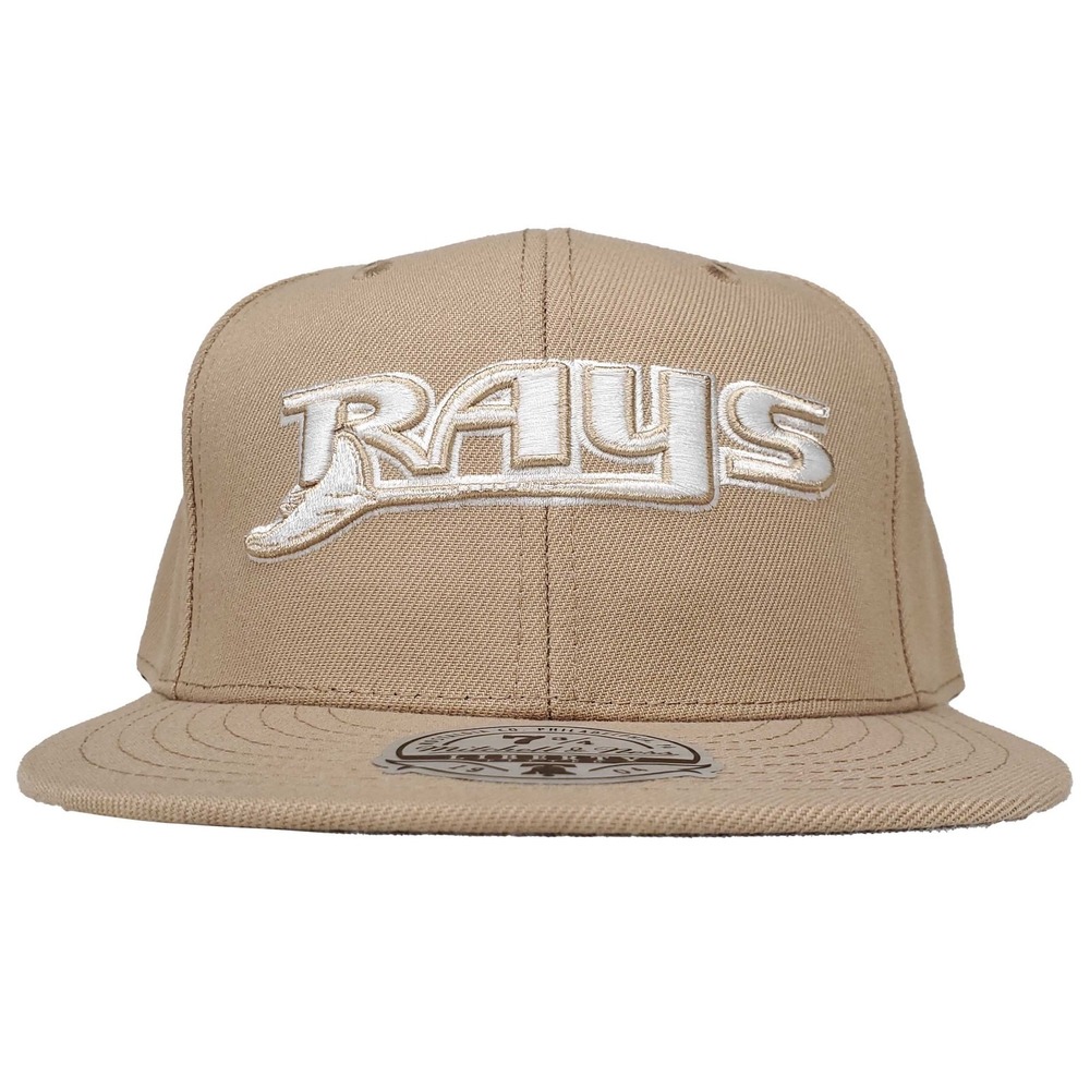Tampa Bay Devil Rays Mitchell & Ness MLB Fitted 7 3/4 Flatbill Cap Hat Khaki NWT
